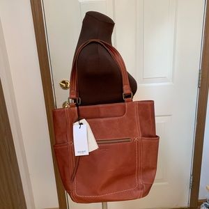 Margot New York cognac brown tote purse
